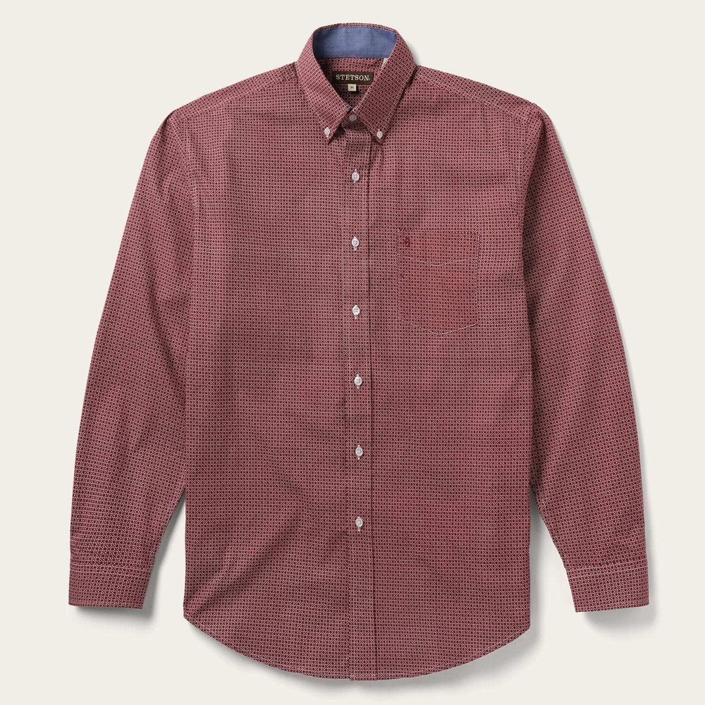 Stetson Micro Print Button-Front Shirt - Stetson - Flyclothing LLC