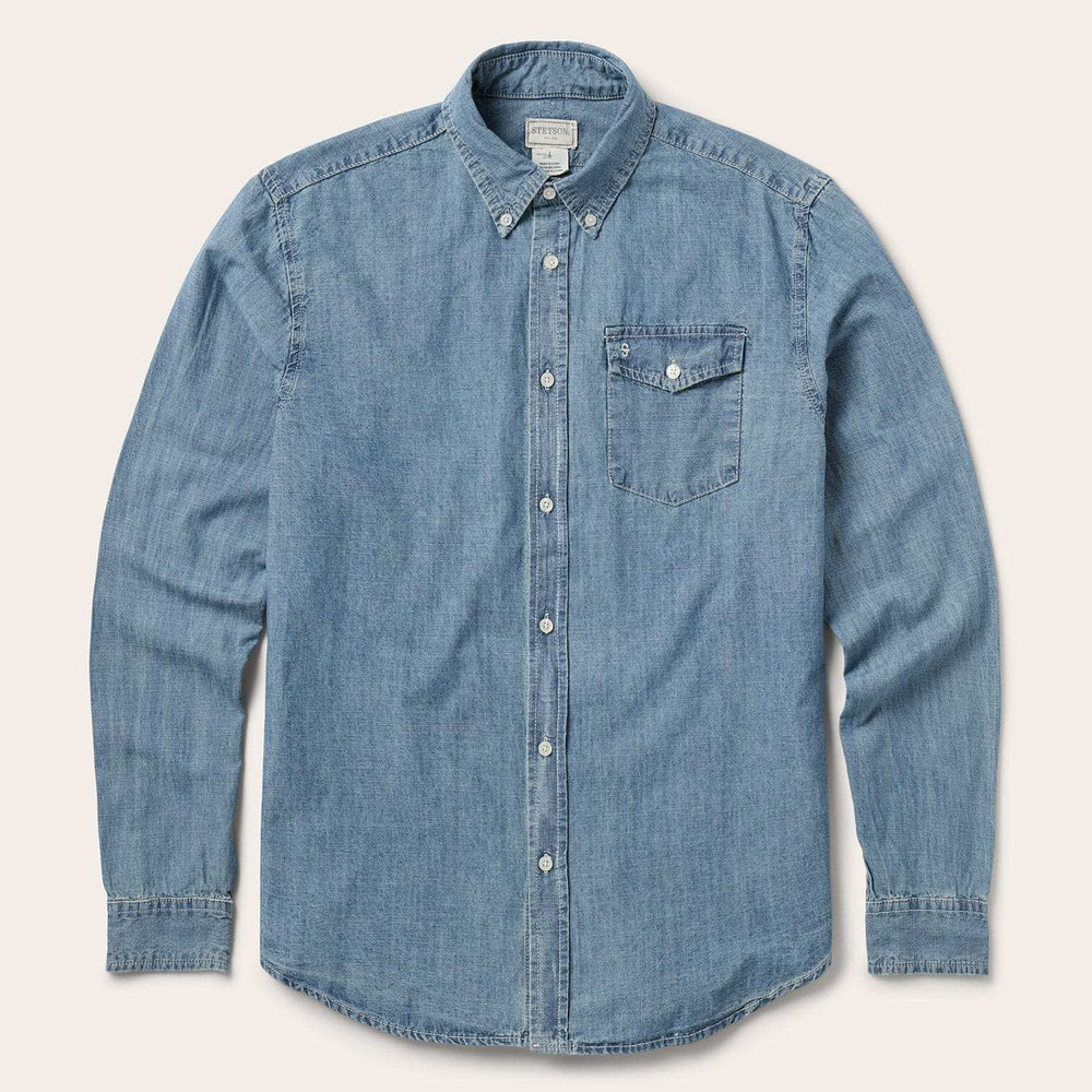 Stetson Chambray Button-Down Shirt - Stetson - Flyclothing LLC