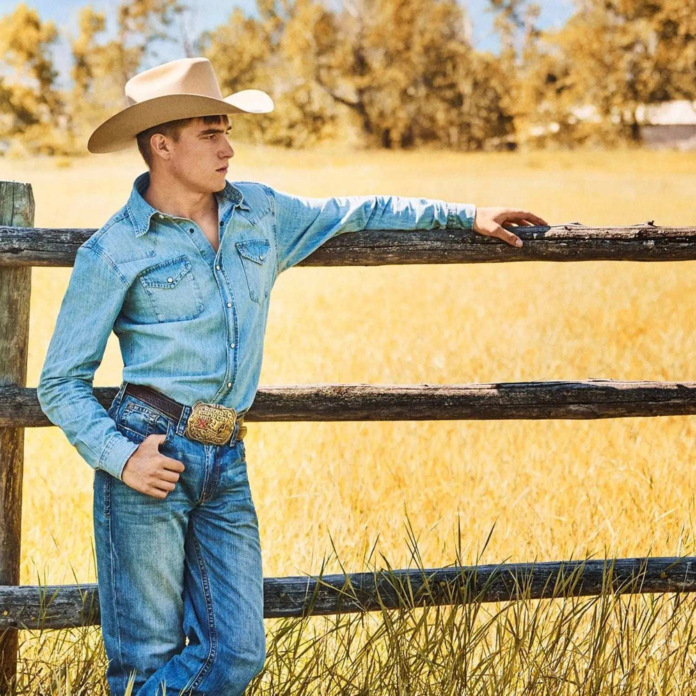 Stetson 1520 Fit Light Wash Jeans With Tacking - Stetson - Flyclothing LLC