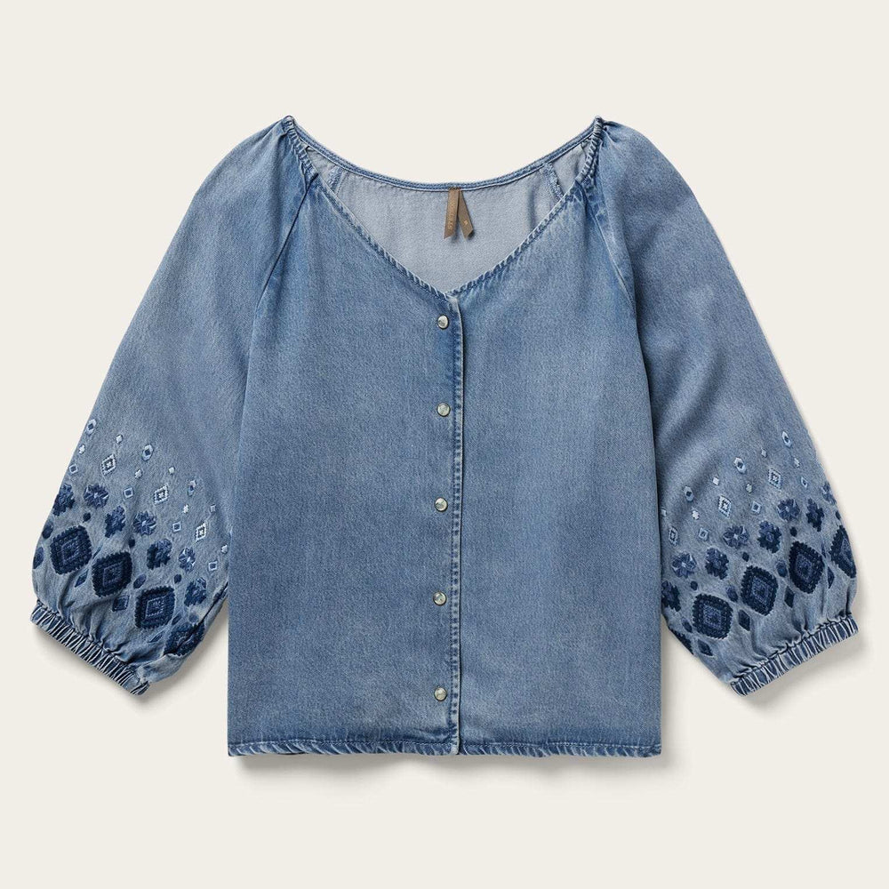 Stetson Denim Snap Front Blouse - Stetson - Flyclothing LLC