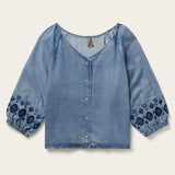 Stetson Denim Snap Front Blouse - Stetson - Flyclothing LLC