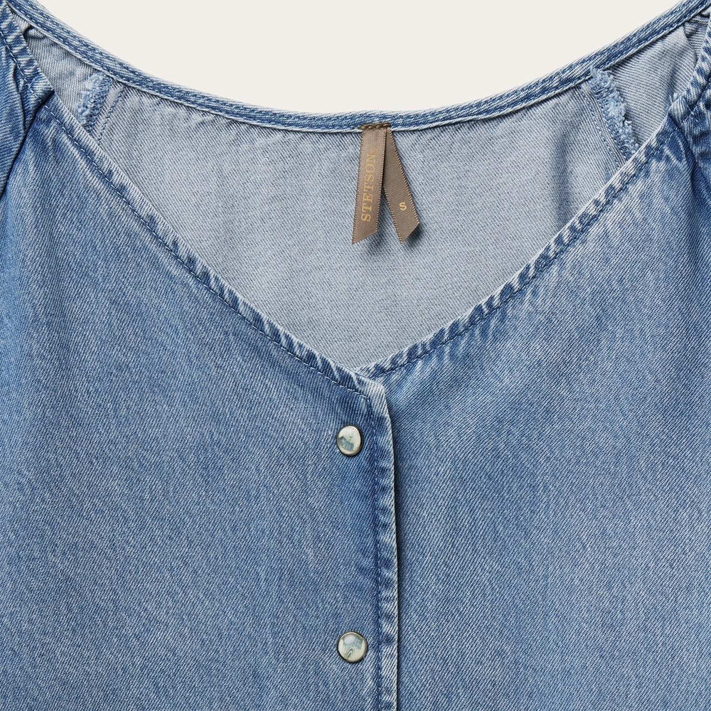 Stetson Denim Snap Front Blouse - Stetson - Flyclothing LLC