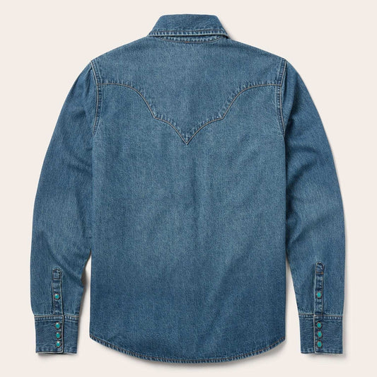 Stetson Turquoise Womens Snap Western Denim Shirt - Stetson - Flyclothing LLC