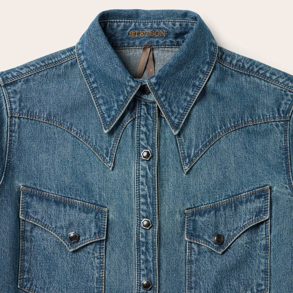 Stetson Chocolate Snap Western Denim Shirt - Stetson - Flyclothing LLC