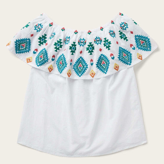 Stetson Bright Schiffli Embroidered White Cotton Lawn Blouse - Stetson - Flyclothing LLC