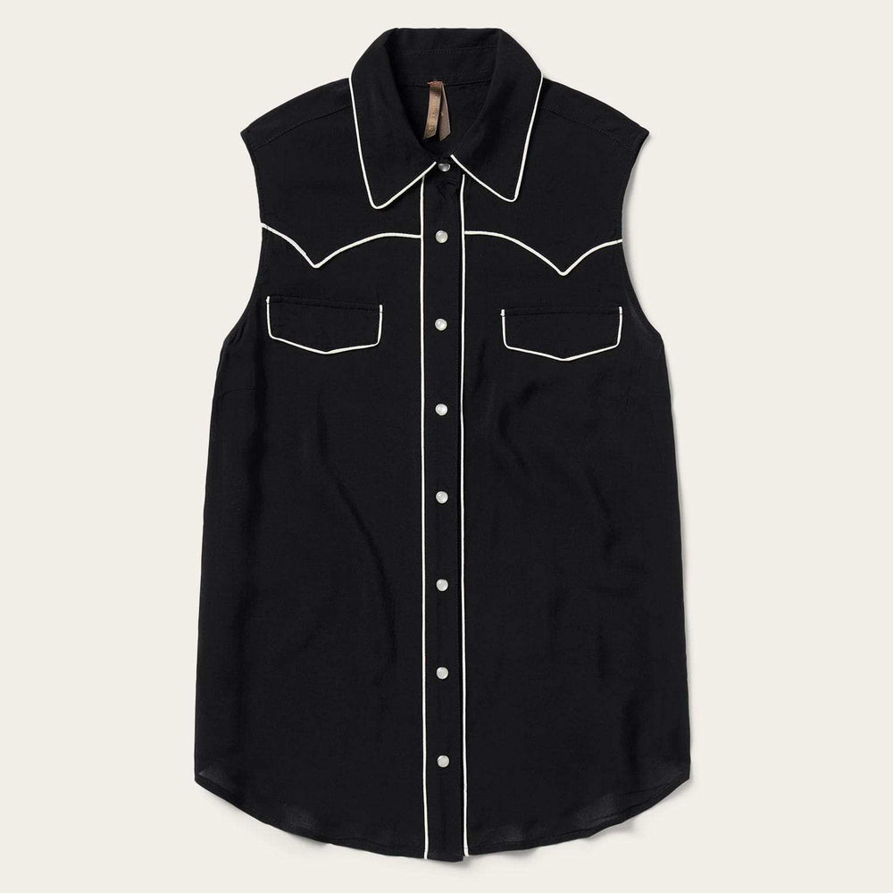 Stetson Black Sleeveless Western Shirt - Stetson - Flyclothing LLC