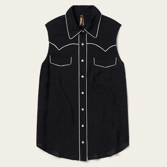 Stetson Black Sleeveless Western Shirt - Stetson - Flyclothing LLC