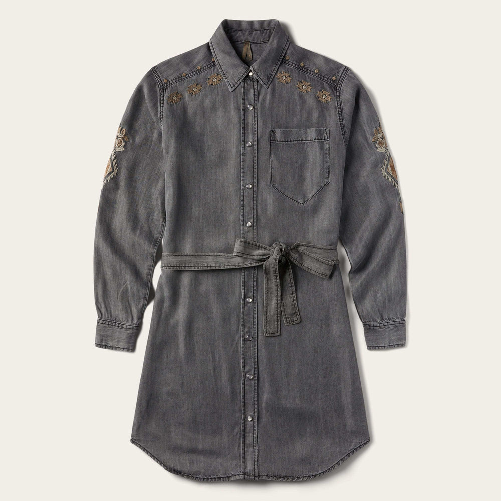 Stetson Embroidered Snap Front Shirt Dress - Stetson - Flyclothing LLC