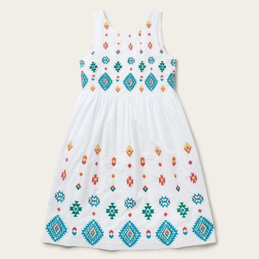 Stetson Bright Schiffli Embroidered White Cotton Lawn Dress - Stetson - Flyclothing LLC