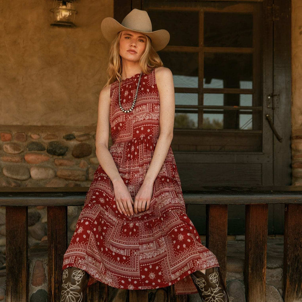 Stetson Red Bandana Patchwork Dress - Stetson - Flyclothing LLC
