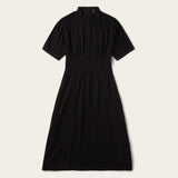 Stetson Black Herringbone Twill Midi Dress - Stetson - Flyclothing LLC