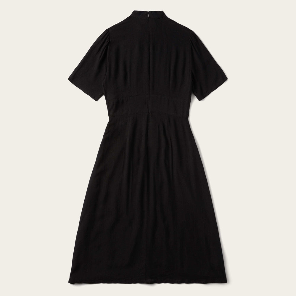 Stetson Black Herringbone Twill Midi Dress - Stetson - Flyclothing LLC