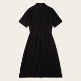 Stetson Black Herringbone Twill Midi Dress - Stetson - Flyclothing LLC