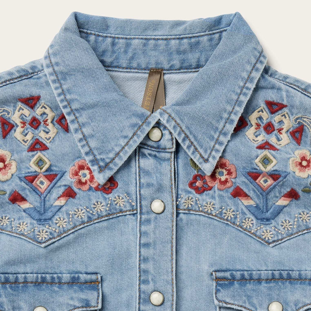 Stetson Embroidered Denim Shirt Dress - Stetson - Flyclothing LLC