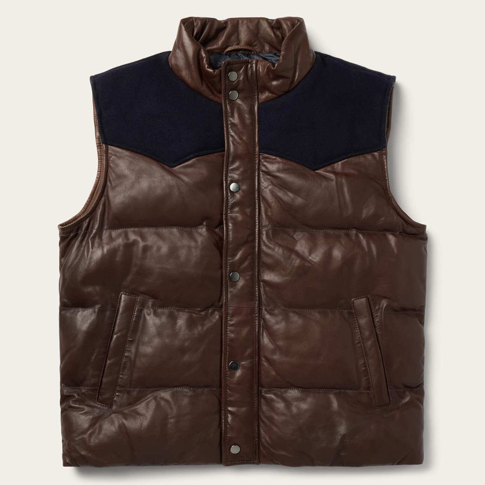 Stetson Quilted Leather Vest - Stetson - Flyclothing LLC