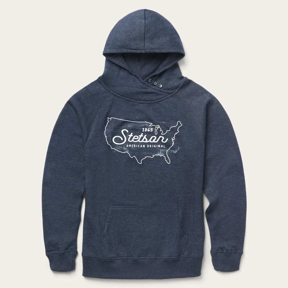 Stetson Navy Heather Fleece Knit Hooded Sweatshirt - Stetson - Flyclothing LLC