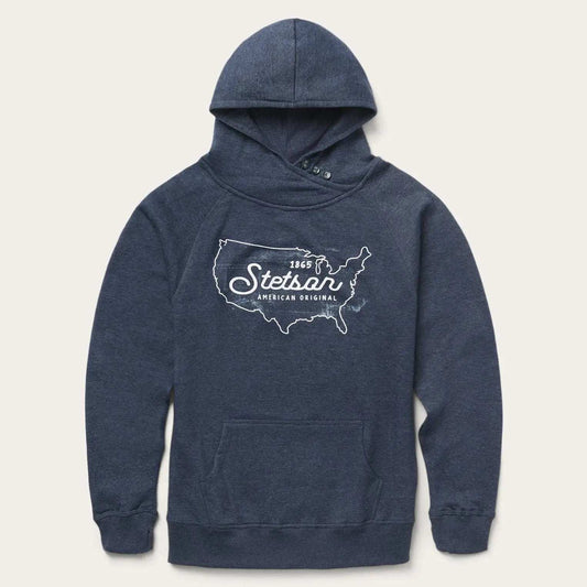 Stetson Navy Heather Fleece Knit Hooded Sweatshirt - Stetson - Flyclothing LLC