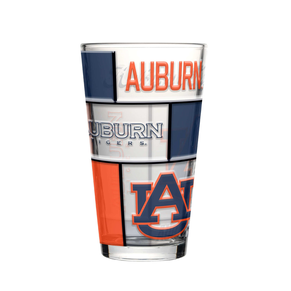 Auburn 16oz Quilted Stained Pint Glass - Logo Brands - Flyclothing LLC