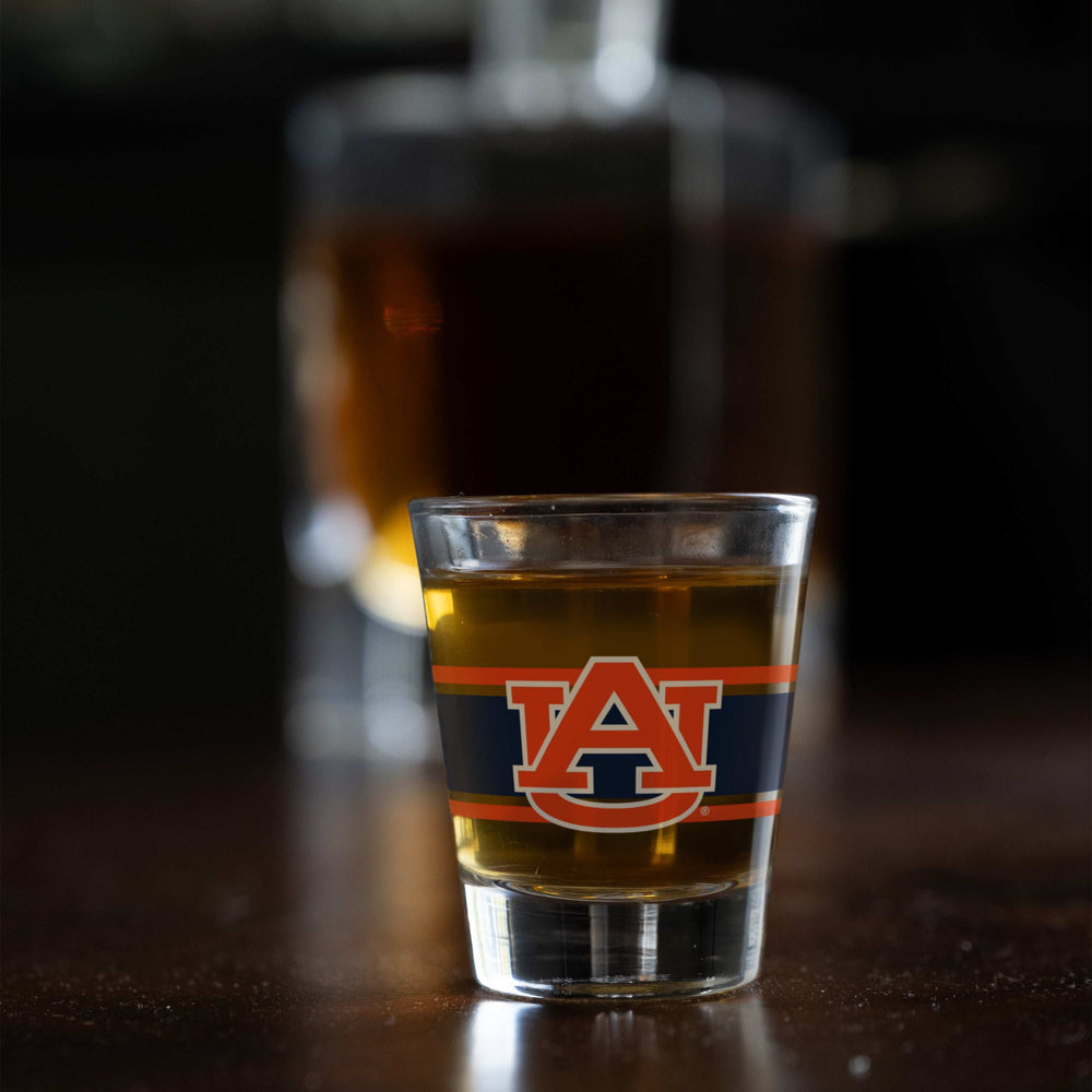 Auburn 2oz Stripe Shot Glass - Logo Brands - Flyclothing LLC