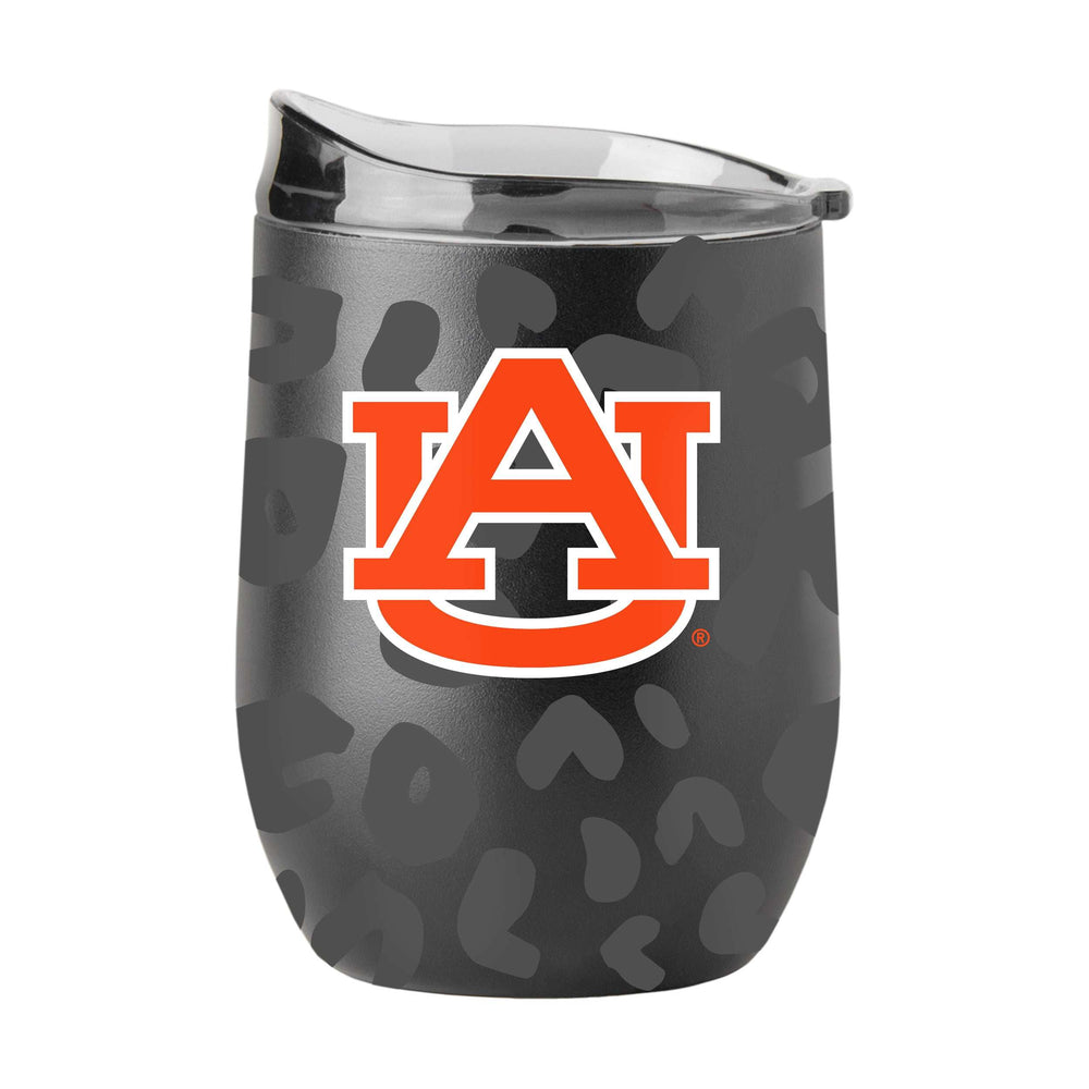 Auburn Leopard 16oz Black Powdercoat Curved Beverage - Logo Brands - Flyclothing LLC
