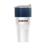 Auburn 30oz Colorblock White Powder Coat Tumbler - Logo Brands - Flyclothing LLC