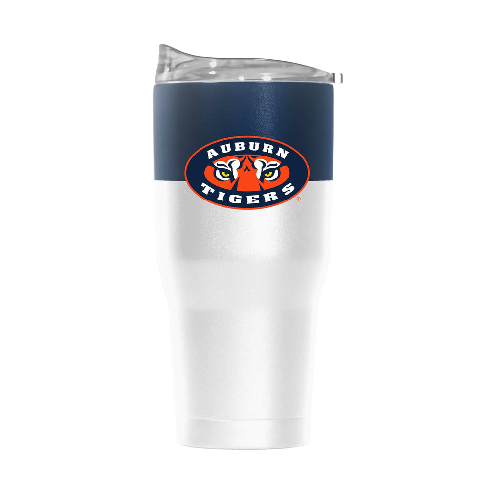 Auburn 30oz Colorblock White Powder Coat Tumbler - Logo Brands - Flyclothing LLC