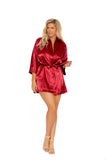 Elegant Moments Burgundy Charmeuse Robe 11022 - Elegant Moments - Flyclothing LLC