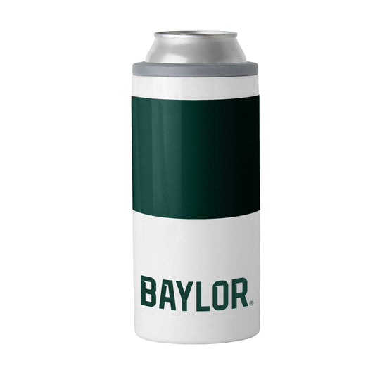 Baylor Colorblock 12oz Slim Can Coolie - Logo Brands - Flyclothing LLC