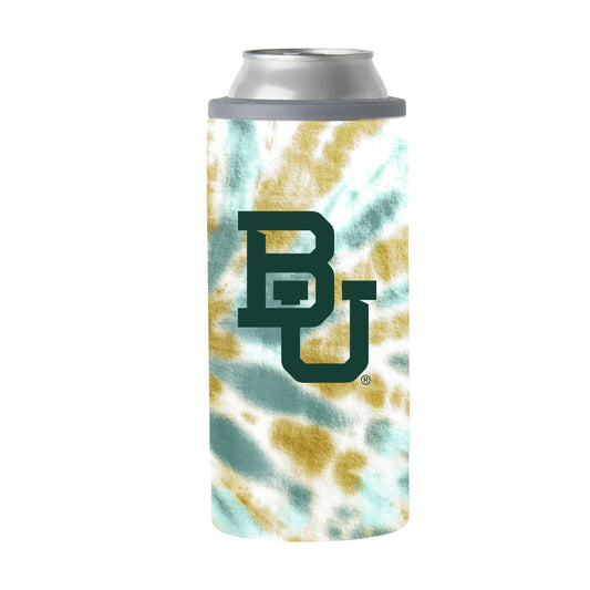 Baylor 12oz Tie Dye Slim Can Coolie - Logo Brands - Flyclothing LLC