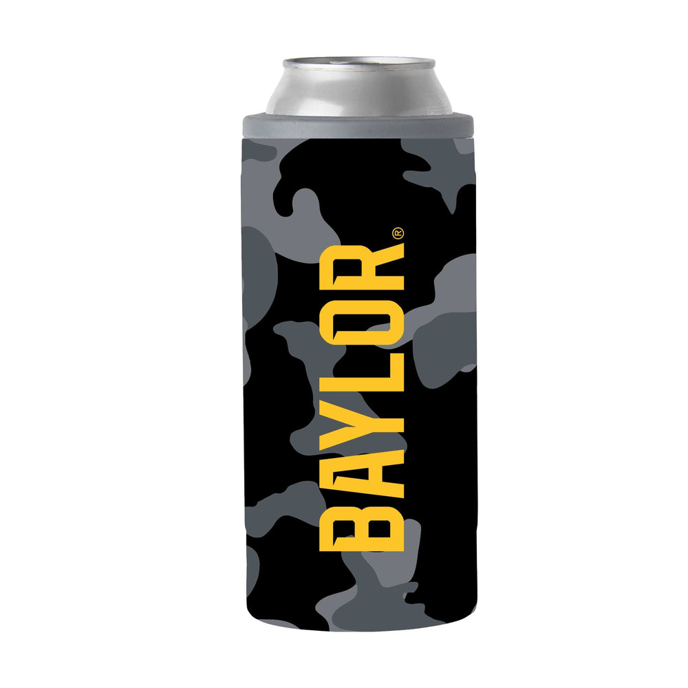Baylor Black Camo 12oz Slim Can Coolie - Logo Brands - Flyclothing LLC