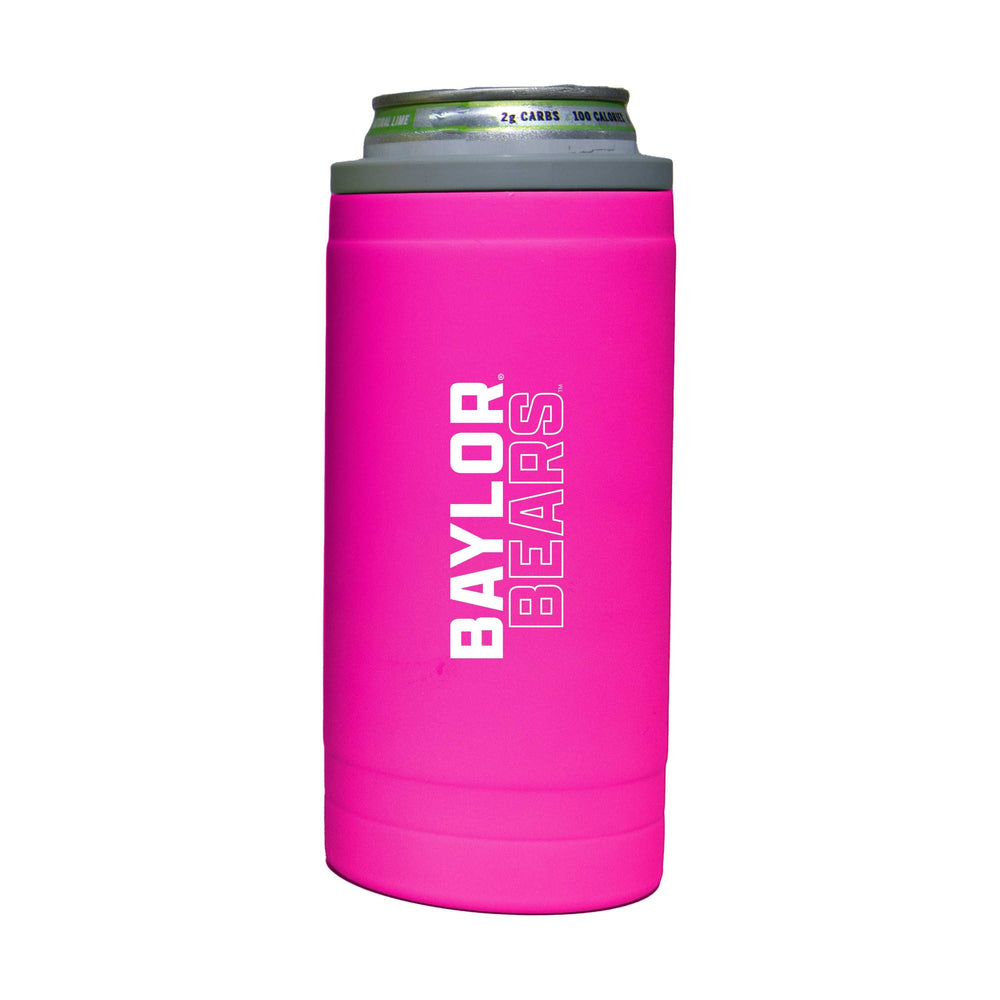 Baylor 12oz Electric Stacked Soft Touch Slim Coolie - Logo Brands - Flyclothing LLC