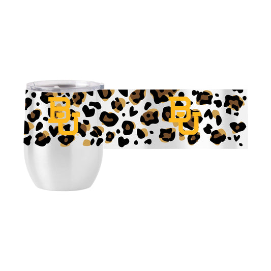 Baylor 16oz Neutral Leopard Stainless Curved Beverage - Logo Brands - Flyclothing LLC