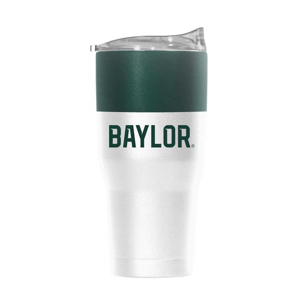 Baylor 30oz Colorblock White Powder Coat Tumbler - Logo Brands - Flyclothing LLC