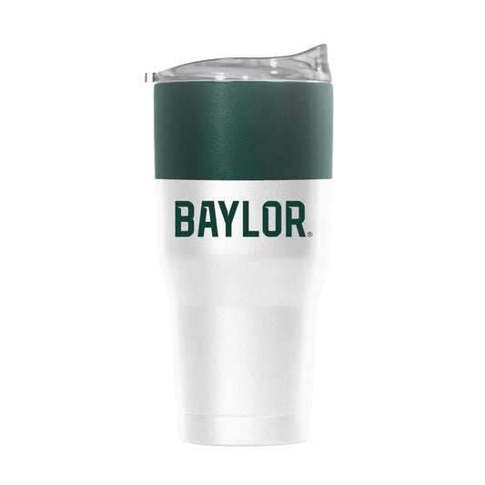 Baylor 30oz Colorblock White Powder Coat Tumbler - Logo Brands - Flyclothing LLC