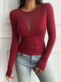 Devine Round Neck Long Sleeve T-Shirt - Trendsi - Flyclothing LLC