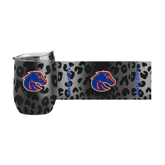 Boise State Leopard 16oz Black Powdercoat Curved Beverage - Logo Brands - Flyclothing LLC