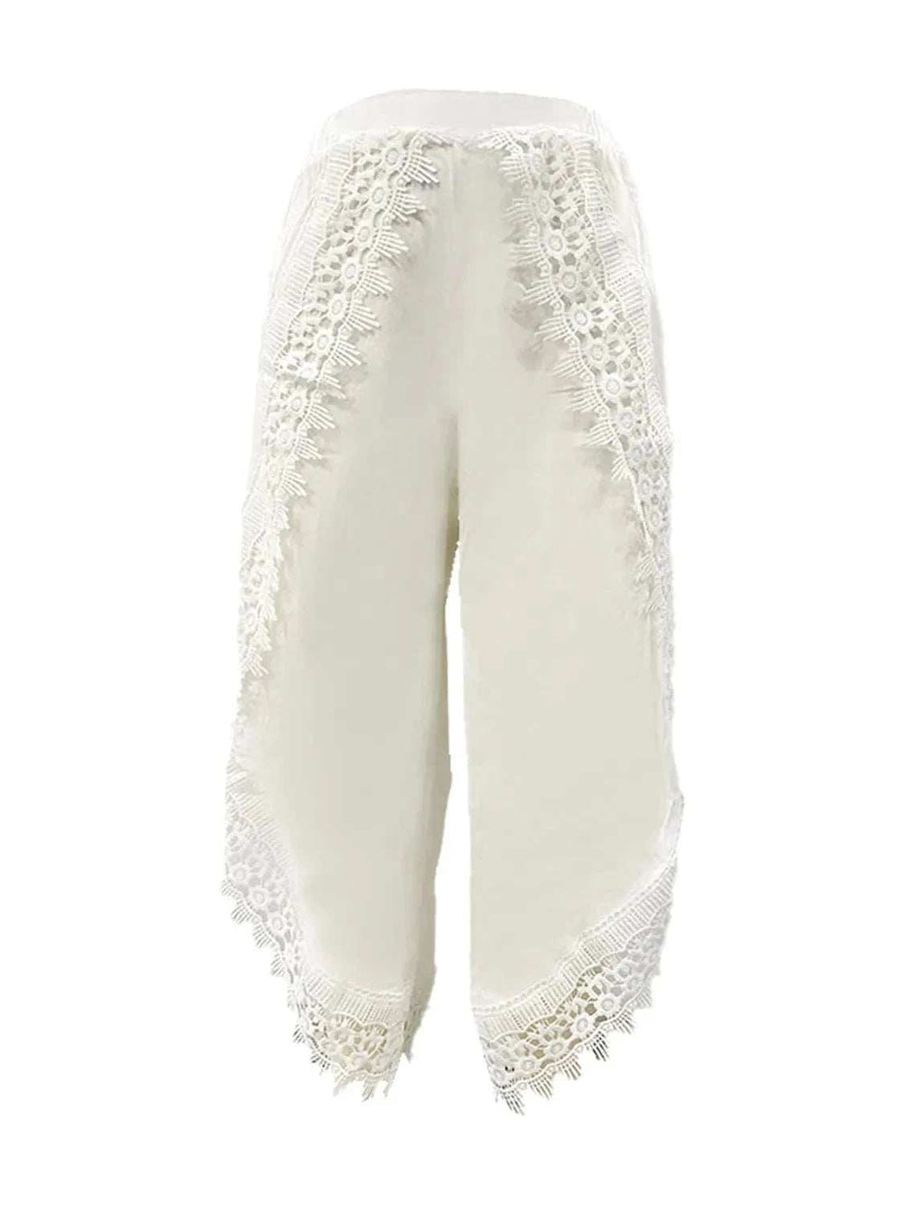 Full Size Lace Detail Wide Leg Pants Plus Size - Trendsi - Flyclothing LLC