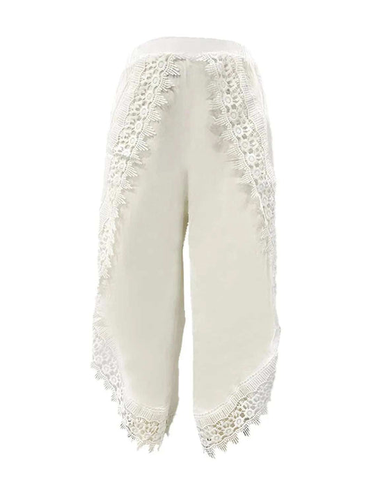 Full Size Lace Detail Wide Leg Pants Plus Size - Trendsi - Flyclothing LLC