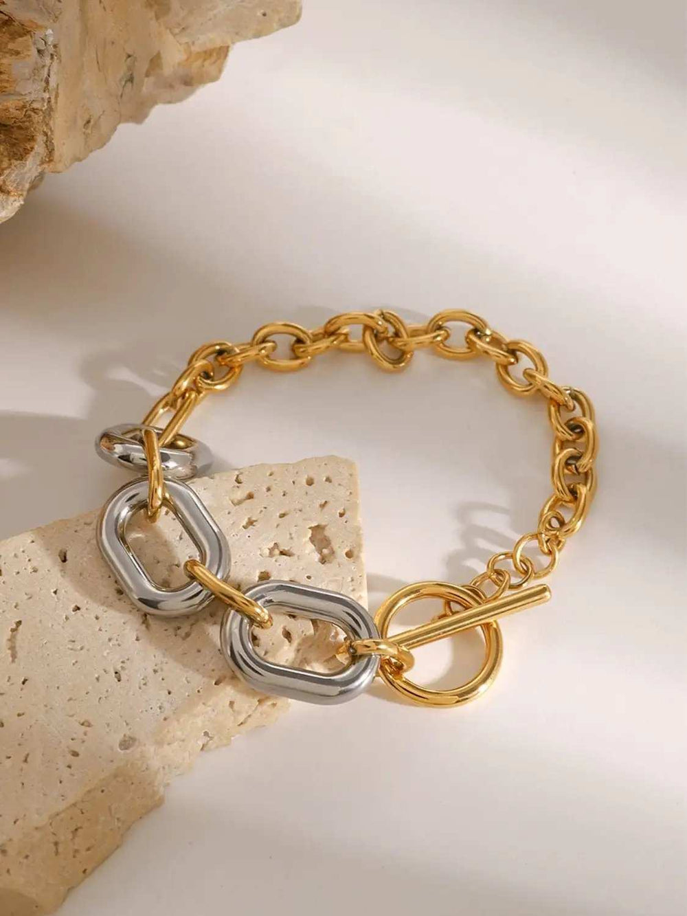 18K Gold-Plated Stainless Steel Chain Bracelet - Trendsi - Flyclothing LLC