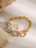 18K Gold-Plated Stainless Steel Chain Bracelet - Trendsi - Flyclothing LLC