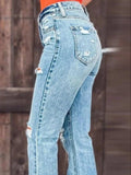 Distressed Slit Bootcut Jeans - Trendsi - Flyclothing LLC