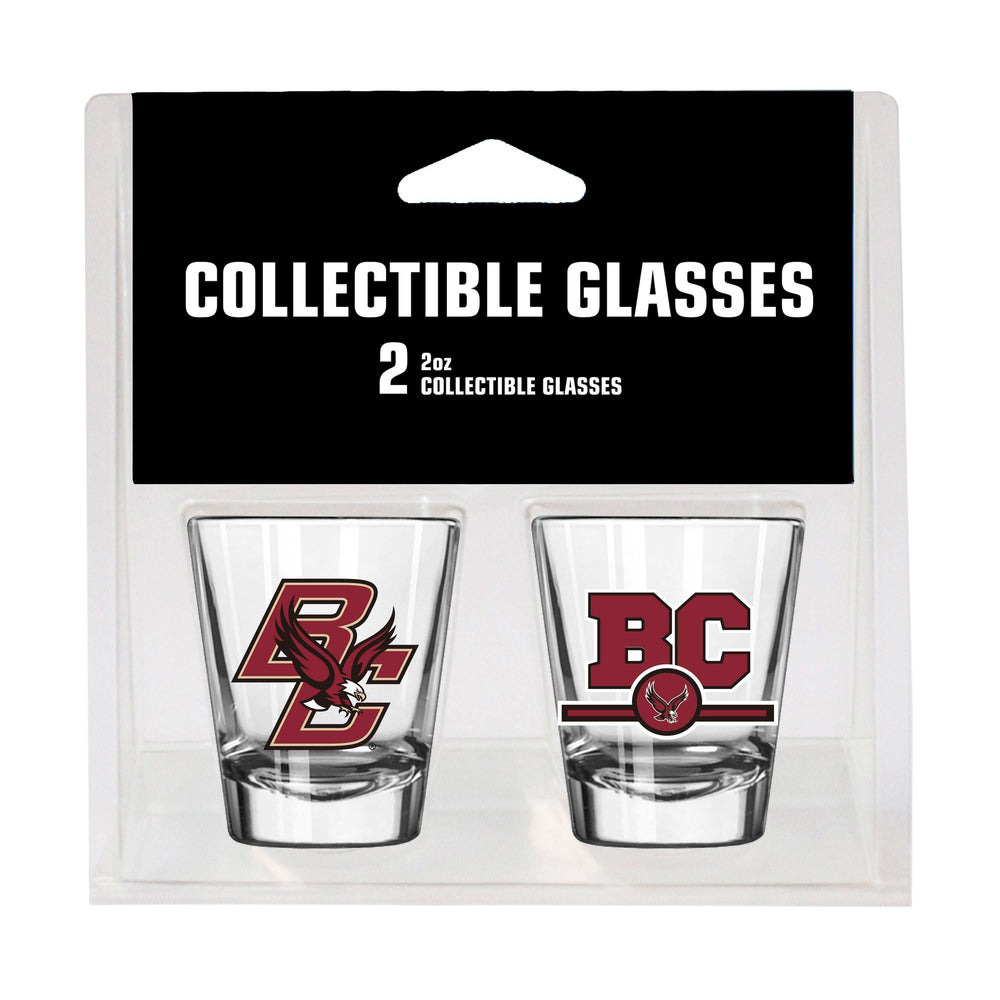 Boston College Campus Colors 2oz Letterman Shot Glass 2 Pack - Logo Brands - Flyclothing LLC
