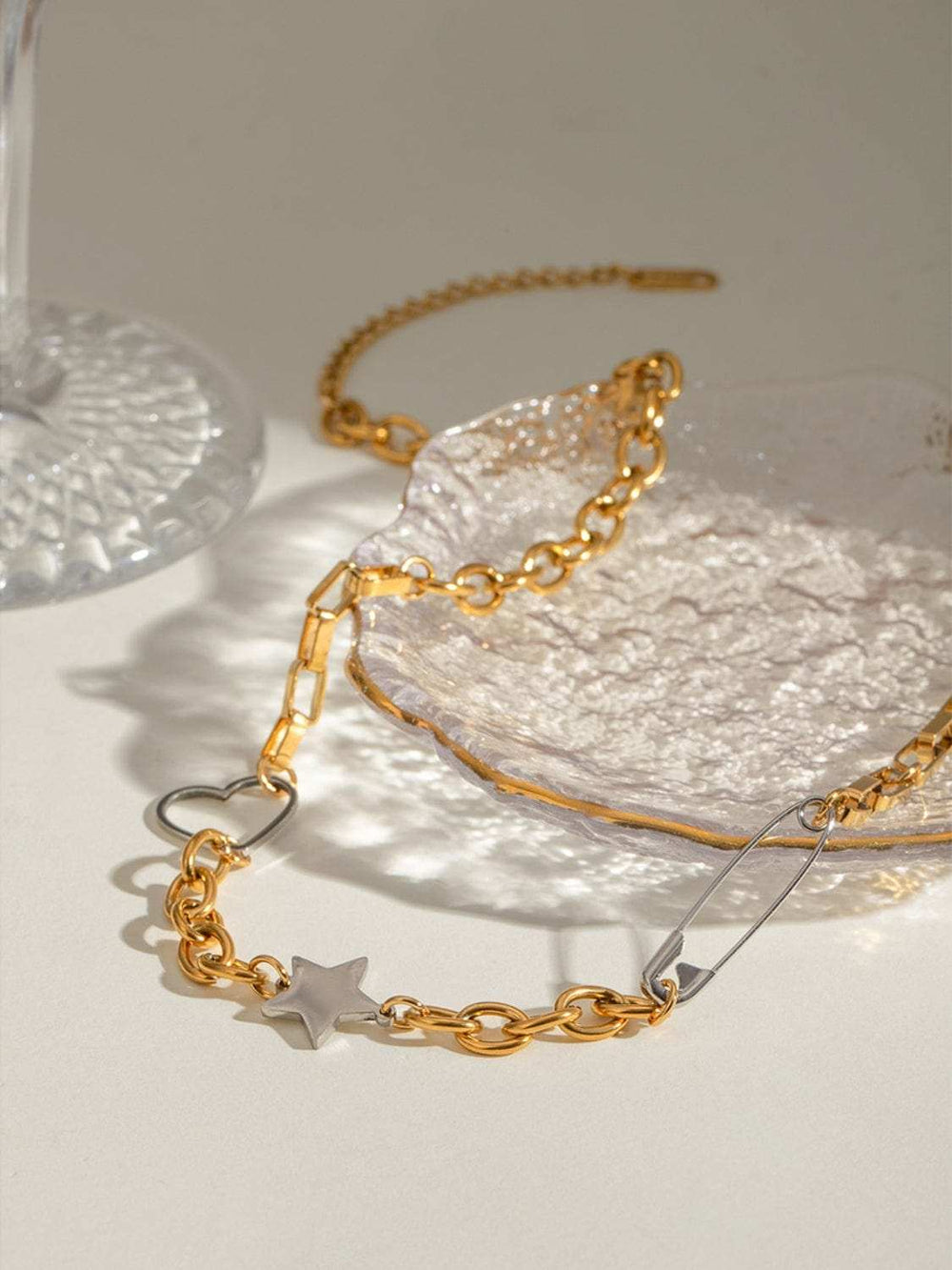 Stainless Steel Star Heart Necklace - Trendsi - Flyclothing LLC