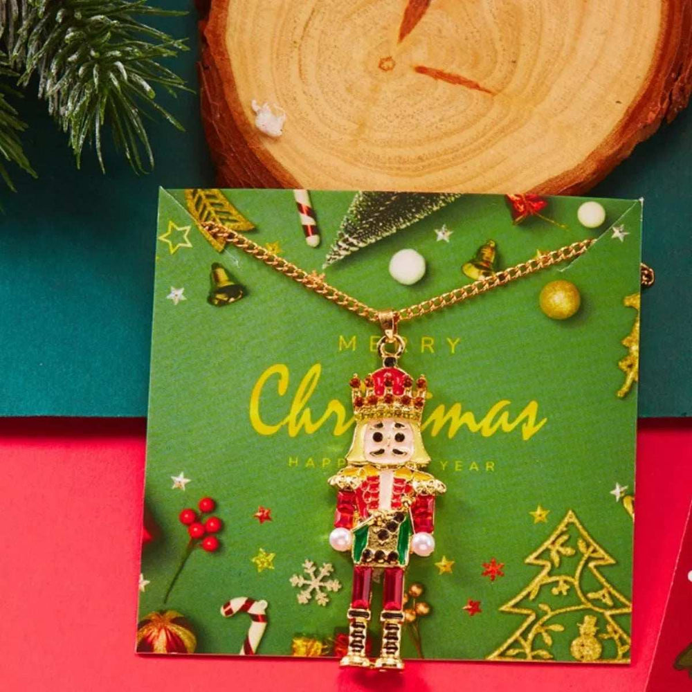 Christmas 18K Gold-Plated Nutcracker Pendant Necklace - Trendsi - Flyclothing LLC