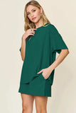 Double Take Basic style Round Neck Solid Set - Trendsi - Flyclothing LLC