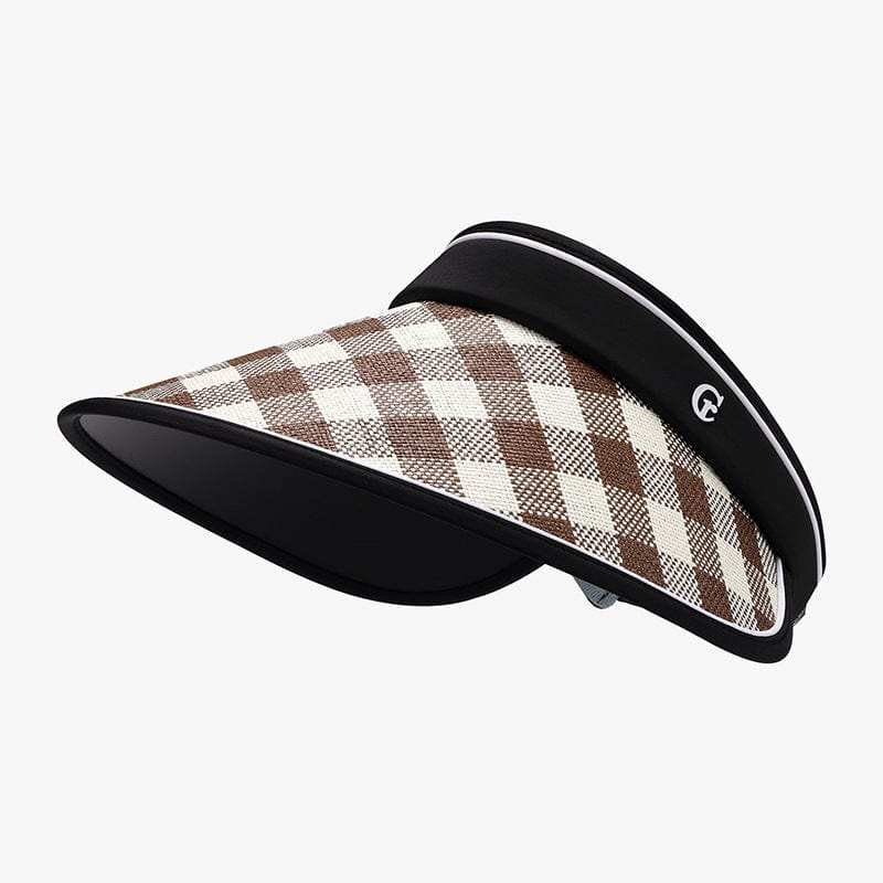 Plaid Natural Grass Adjustable Sun Hat - Trendsi - Flyclothing LLC