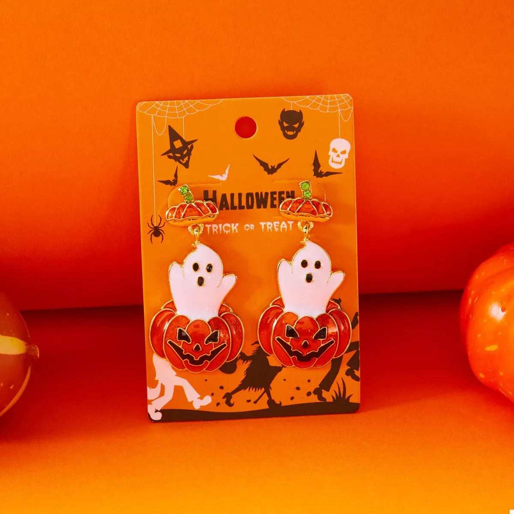 Halloween Ghost Pumpkin Dangle Earrings - Trendsi - Flyclothing LLC