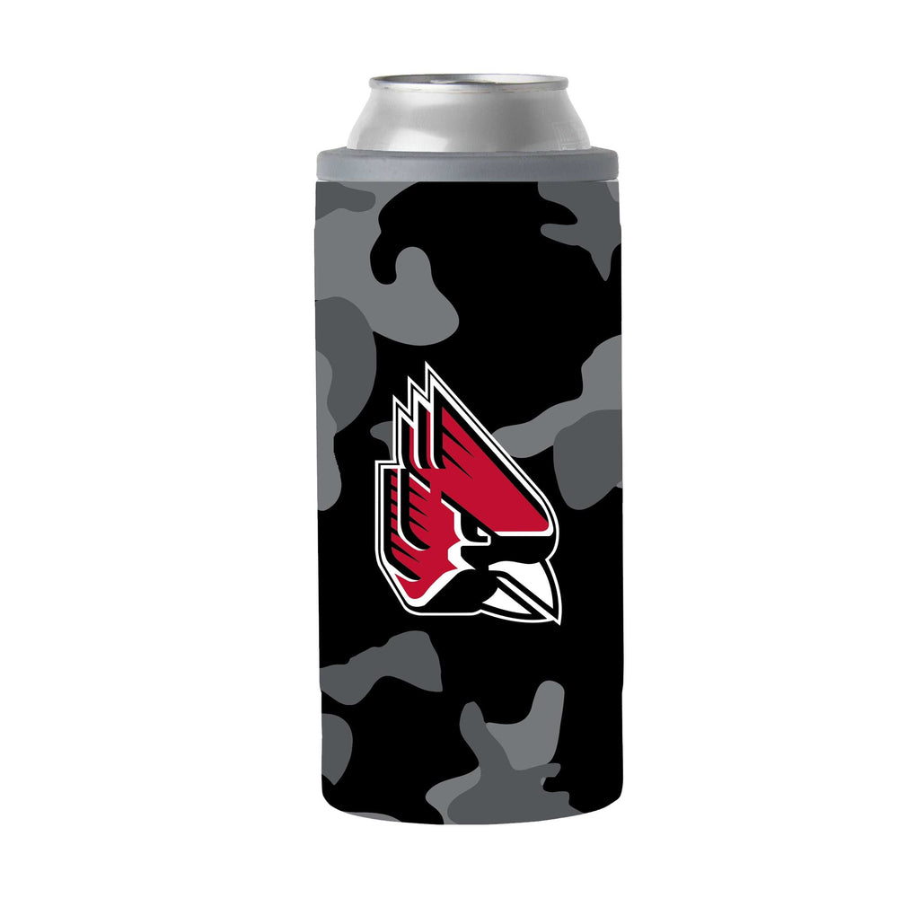 Ball State Black Camo 12oz Slim Can Coolie - Logo Brands - Flyclothing LLC