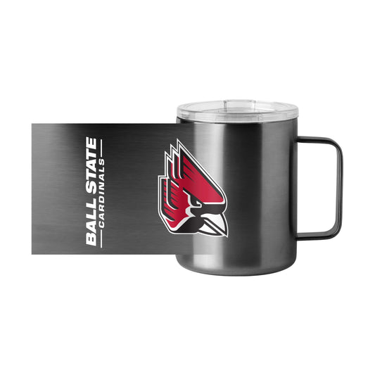 Ball State 15oz Hype Black Stainless Steel Mug - Logo Brands - Flyclothing LLC