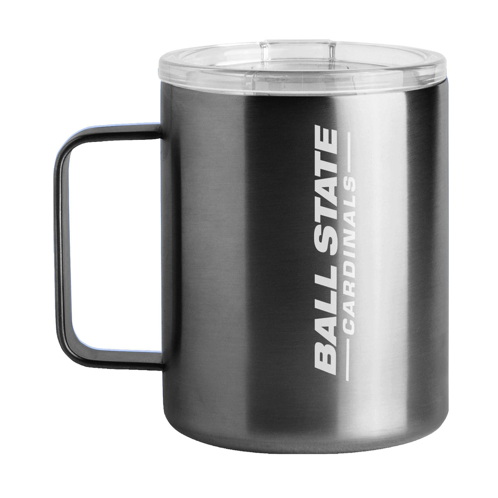 Ball State 15oz Hype Black Stainless Steel Mug - Logo Brands - Flyclothing LLC